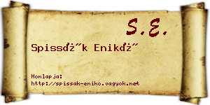 Spissák Enikő névjegykártya